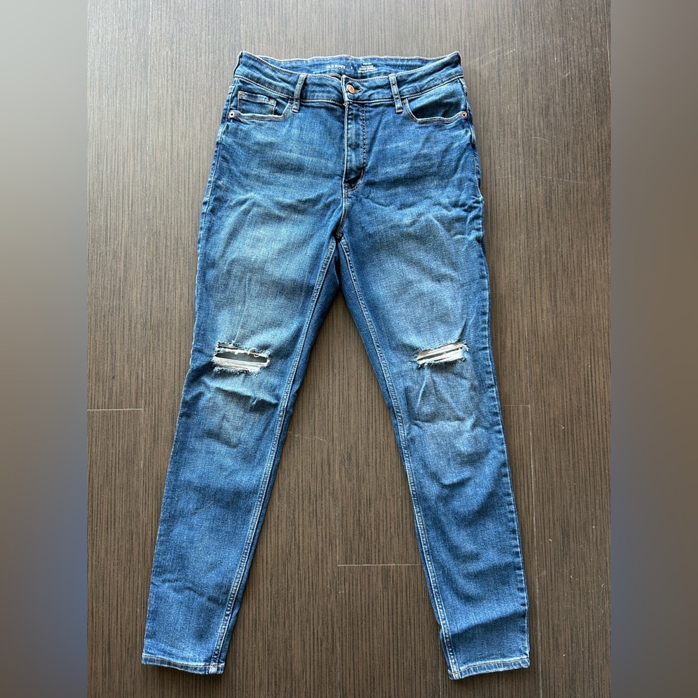 Old Navy Women's Ripped Skinny Jeans - Blue